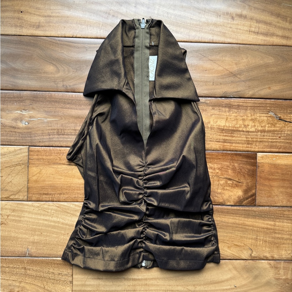 Vintage ruched collard top